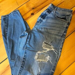 Women's Willow&Root Mom Fit Skinny Ripped Jeans - Blue